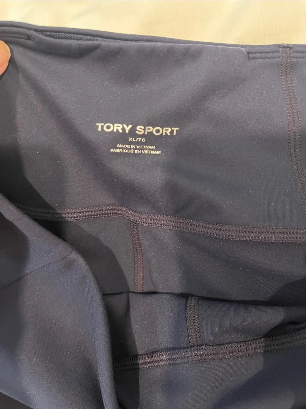 Tory Burch Sport | Navy with red stripes leggings Sz XL